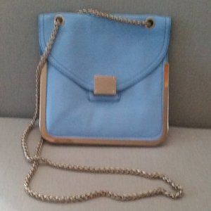 Studio F powder blue crossbody bag with gold hardware EUC